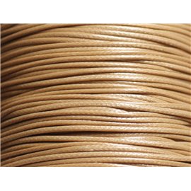 5 mètres - Fil corde cordon coton ciré enduit rond 1mm beige - 7427039744928