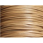 10 Mètres - Cordon Coton Ciré 1mm Beige - 4558550037725