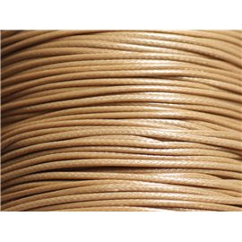 Bobine 160 mètres environ - Fil corde cordon coton ciré enduit rond 1mm beige