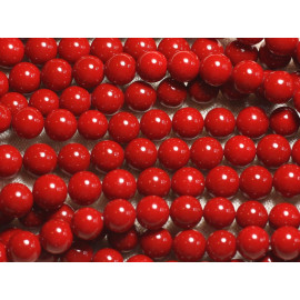 10pc - Perles Coquillage Nacre Boules 8mm Rouge vif Cerise - 4558550004123