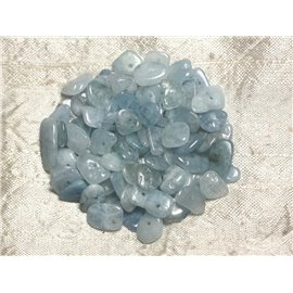 10pc - Perles Pierre Aigue Marine Chips Palets Rondelles 9-15mm blanc bleu clair - 4558550110589