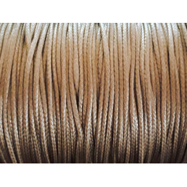 10 metros - Cordón de algodón encerado 1mm beige - 4558550037725