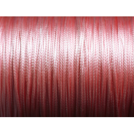 10 metres - Fil Corde Cordon Coton Ciré 0.8mm Rose Corail Peche pastel - 7427039735087