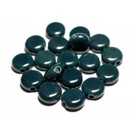 4pc - Perlas de cerámica de porcelana paletas 16mm azul verde pavo real pavo azul marino pato - 8741140017672