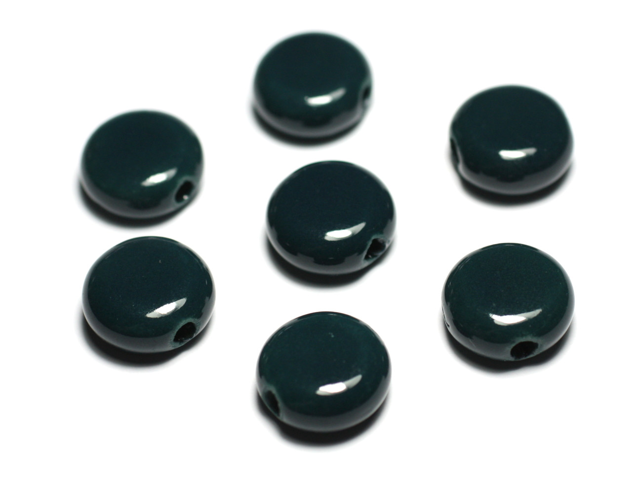 4pc - Porcelain Ceramic Beads Palets 16mm Blue Peacock Green Duck Petrol - 8741140017672
