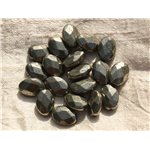 2pc - Perles de Pierre - Pyrite Dorée Ovales Facettés 14x10mm 4558550015754 2pc - Perles de Pierre - Pyrite Dorée Ovales Facettés 14x10mm 4558550015754