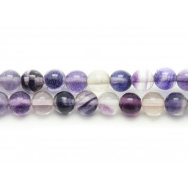 1 hebra de 39 cm de cuentas de piedra - Bolas de fluorita púrpura de 10 mm 