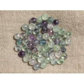 Thread 39cm 60pc approx - Stone Beads - Fluorite Balls 6mm