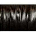 5 Mètres - Fil Corde Cordon Coton Ciré 1mm Noir - 4558550080530