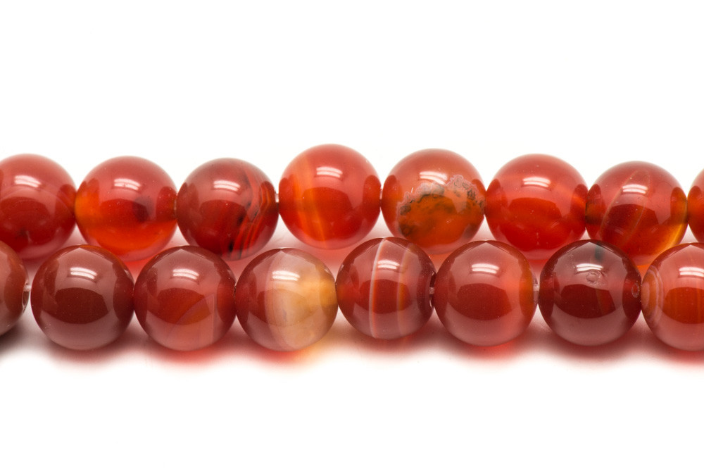 2pc - Perles Pierre - Agate Boules 16mm rouge orange blanc - 7427039737722