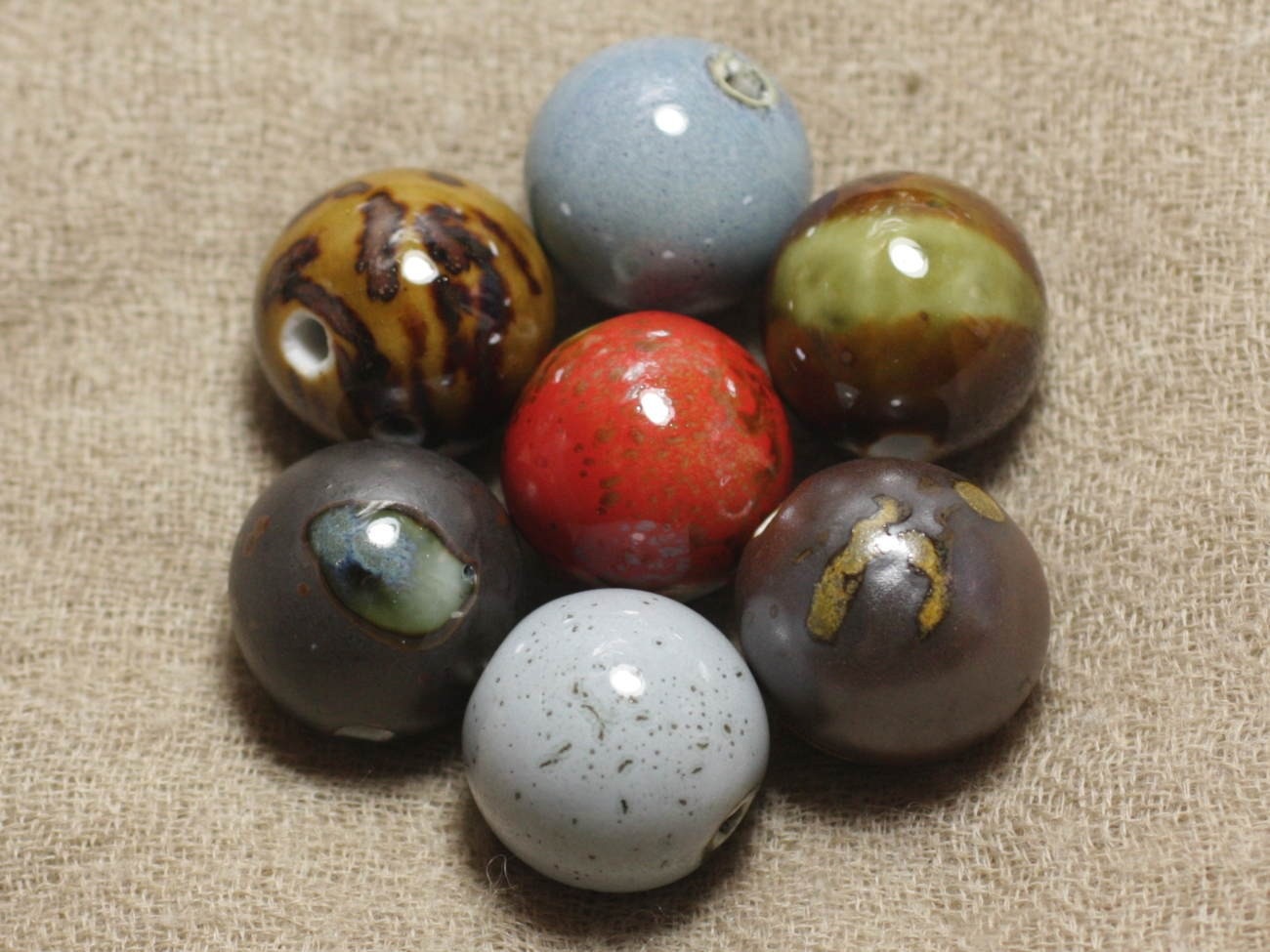 Lot au choix - Grosses Perles de Céramique 20 mm - Sac de 100pc  4558550037312