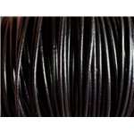 Echeveau 90 mètres - Fil Cordon Cuir Véritable Noir 1.5mm - 8741140011236 