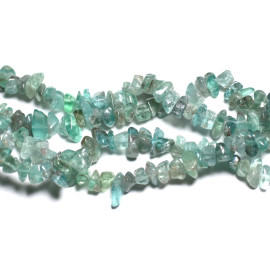 Fil 85cm 340pc environ - Perles Pierre Apatite Rocailles Chips 3-10mm bleu vert turquoise transparent