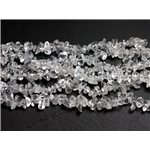 Fil 82cm 280pc env - Perles de Pierre - Cristal de Roche Quartz Rocailles Chips 5-10mm