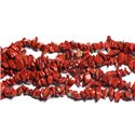 Fil 89cm 280pc env - Perles de Pierre - Jaspe Rouge Rocailles Chips 5-10mm 