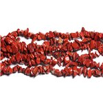Fil 89cm 280pc env - Perles de Pierre - Jaspe Rouge Rocailles Chips 5-10mm 