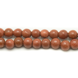 1 Wire 39cm Stone Beads - Synthetic Sunstone Balls 6mm