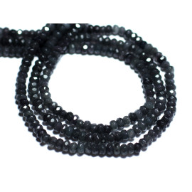 20pc - Perles de Pierre - Jade Rondelles Facettées 6x4mm Gris Anthracite Noir - 8741140008168