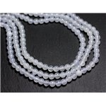 Fil 39cm 92pc env - Perles de Pierre - Jade Boules 4mm Blanc gris Mauve -  8741140001558