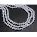 Fil 39cm 92pc env - Perles de Pierre - Jade Boules 4mm Blanc gris Mauve -  8741140001558