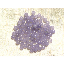 30pc - Perles Pierre Jade Boules 4mm Bleu Violet Mauve Lavande - 7427039746298