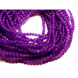 Fil 39cm 95pc environ - Perles Pierre Jade Boules 4mm Violet Améthyste