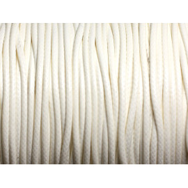 Bobine 90 mètres env - Fil Corde Cordon Coton Ciré 1mm Blanc