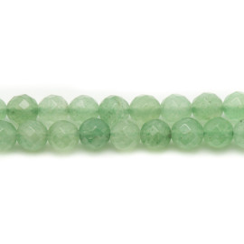 Fil 39cm 45pc environ - Perles Pierre Aventurine Boules Facettées 8mm Vert clair