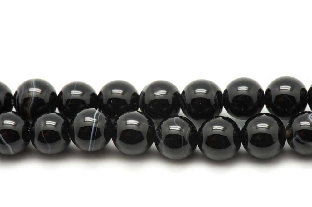 10pc - Perles de Pierre - Agate Noire Boules 6mm   4558550038951