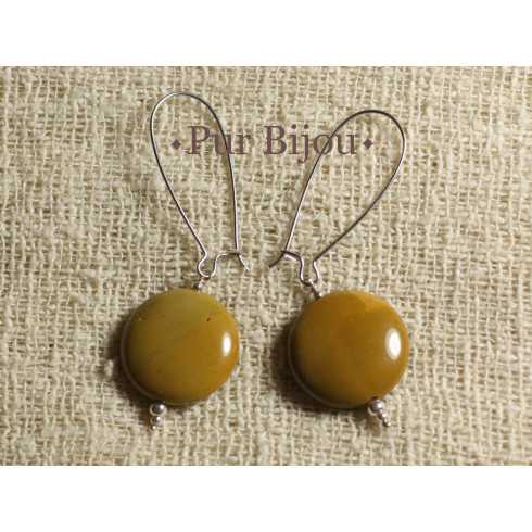 Stone Earrings - Mokaïte Jasper 15mm