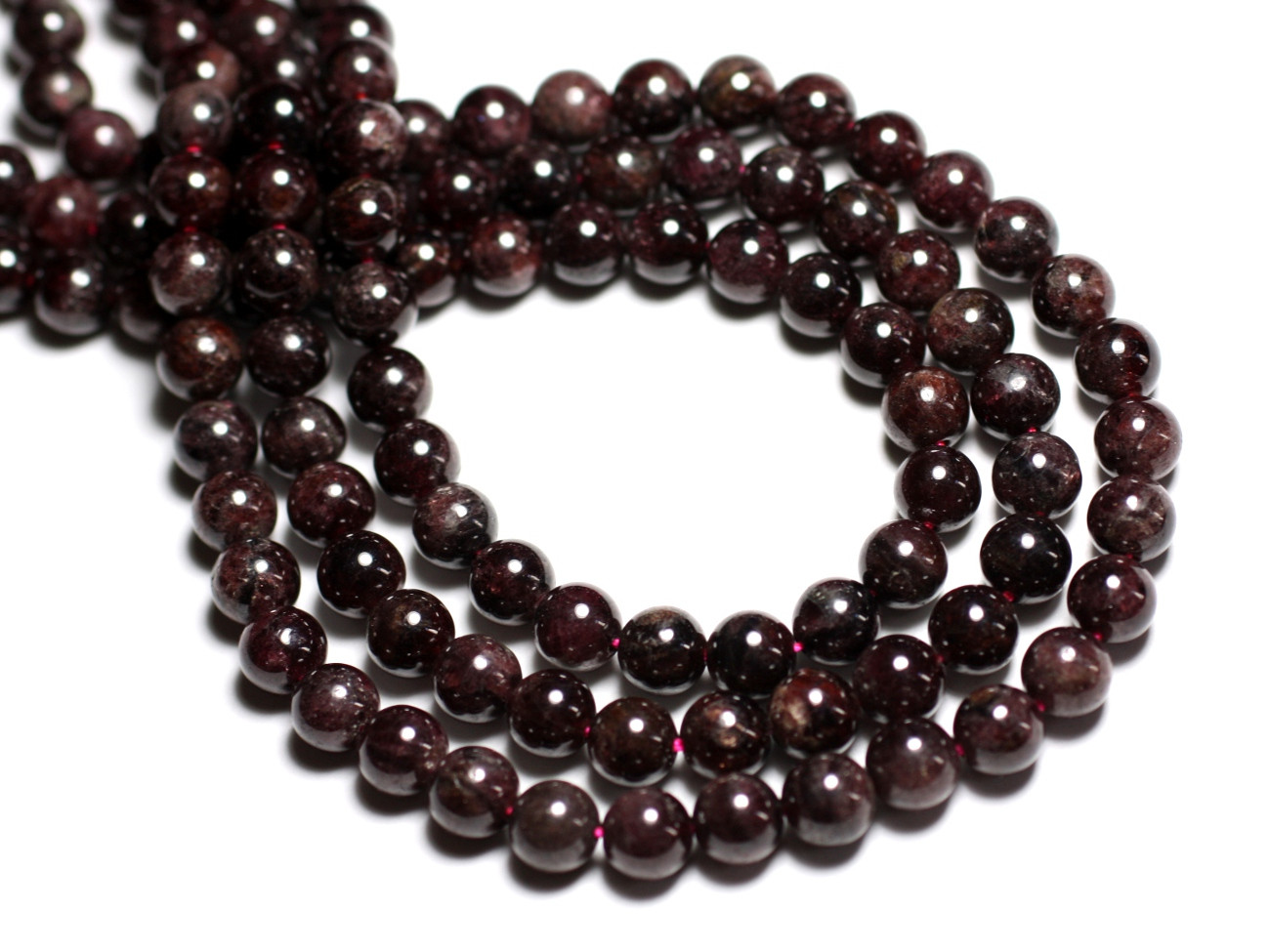 10pc - Stone Beads - Garnet Balls 6mm - 4558550037244