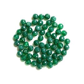 10pc - Perles de Pierre - Onyx Vert Boules Facettées 6mm   4558550038104