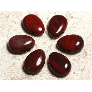 Pendentif Goutte Pierre semi précieuse - Jaspe Rouge Poppy 25mm  4558550030658 