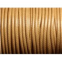 1 Bobine 45 mètres - Fil Cordon Coton Ciré 3mm Beige 