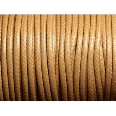 1 Bobine 45 mètres - Fil Cordon Coton Ciré 3mm Beige 
