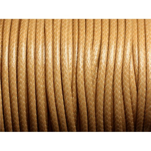 1 Bobine 45 mètres - Fil Cordon Coton Ciré 3mm Beige 