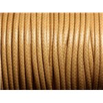 1 Bobine 45 mètres - Fil Cordon Coton Ciré 3mm Beige 