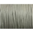 5 Mètres - Cordon de Coton Ciré 1mm Gris clair  4558550016003 