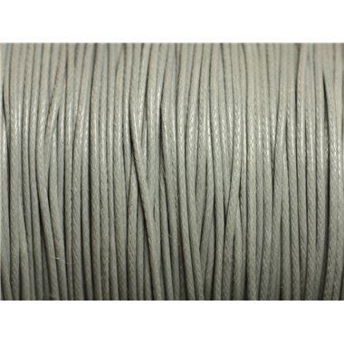 5 Mètres - Cordon de Coton Ciré 1mm Gris clair  4558550016003 