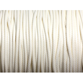 1 Bobine 180 mètres - Fil Cordon Coton Ciré 0.8mm Blanc