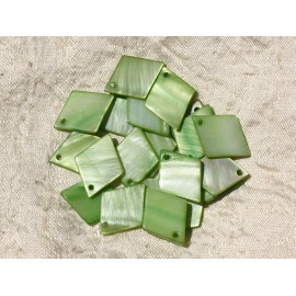 10pz - Pendenti Charms Madreperla Diamanti 21mm Arancione 4558550019011