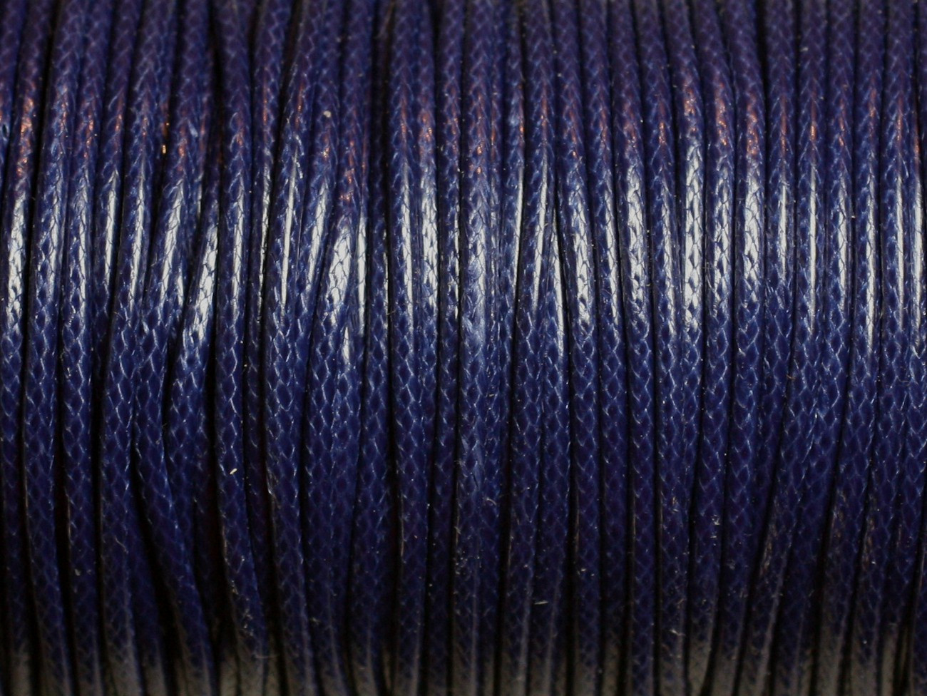 5 mètres - Fil corde cordon coton ciré enduit Rond 2mm Bleu nuit - 4558550016089