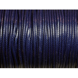 Bobine 90 mètres environ - Fil corde cordon coton ciré enduit 2mm Bleu marine nuit