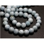 Fil 39cm 62pc env - Perles de Pierre - Aigue Marine Boules 6mm Fil 39cm 62pc env - Perles de Pierre - Aigue Marine Boules 6mm