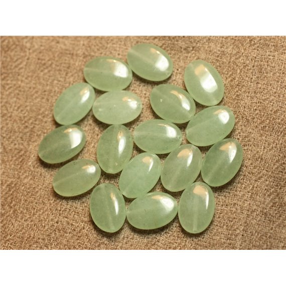 4pc - Perles Pierre Aventurine verte Ovales 14x10mm - 7427039747523