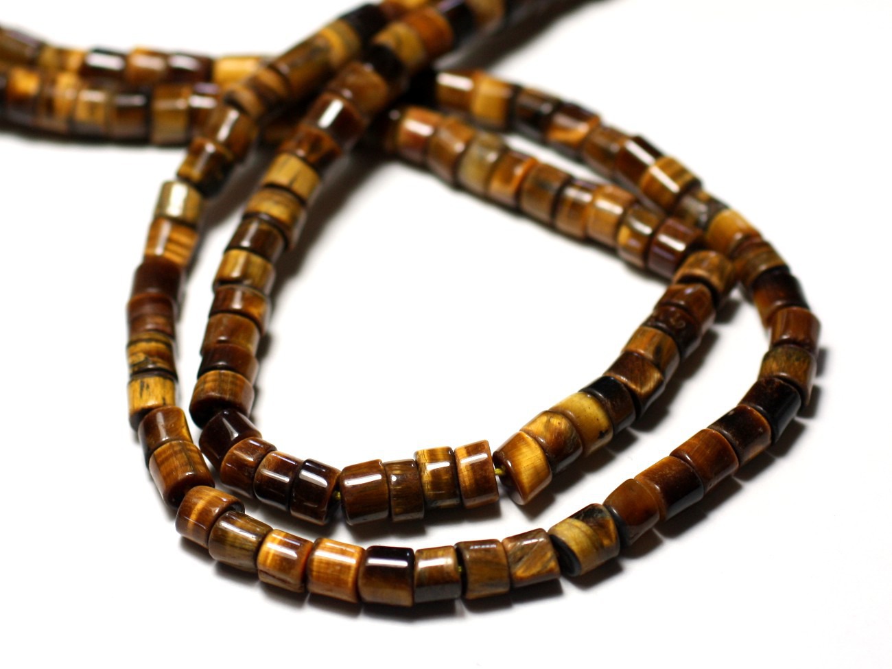 20pc - Perles de Pierre - Oeil de Tigre Rondelles Heishi 4-5mm - 7427039733441