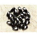 Fil 39cm 31pc env - Perles de Pierre - Hématite Olives torsadées 12x6mm