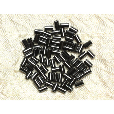 50pc - Perles Pierre Hématite Cylindres Tubes 4x2mm Métal gris noir - 7427039747691