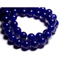 20pc - Perles Pierre Jade Boules 6mm Bleu nuit roi transparent - 7427039747714