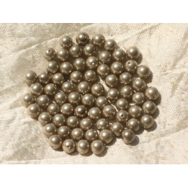 10pz - Perline in madreperla rosa arancione 6mm 4558550020581